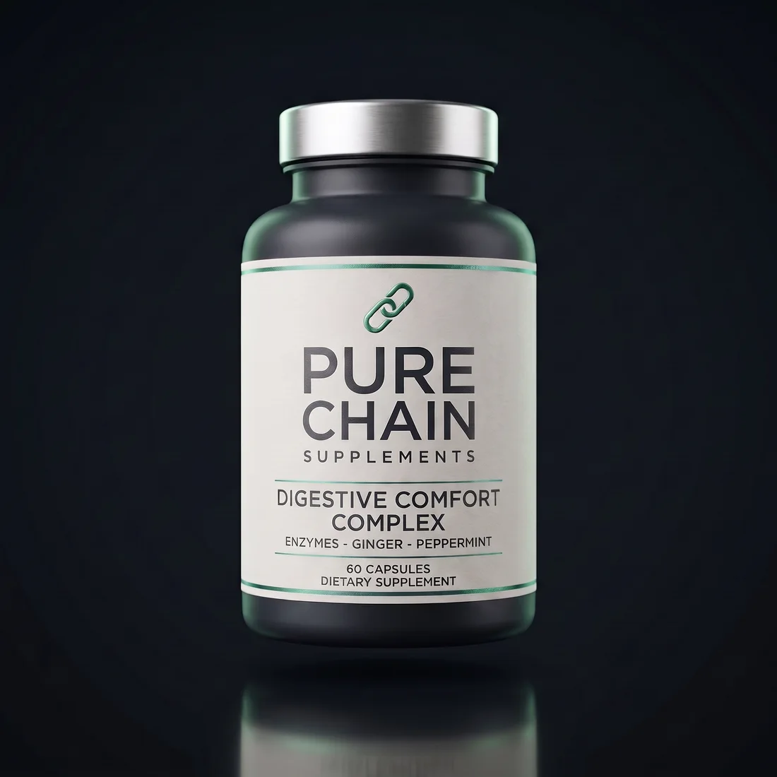 Digestive Comfort Complex by Pure Chain Supplements, three-quarter view