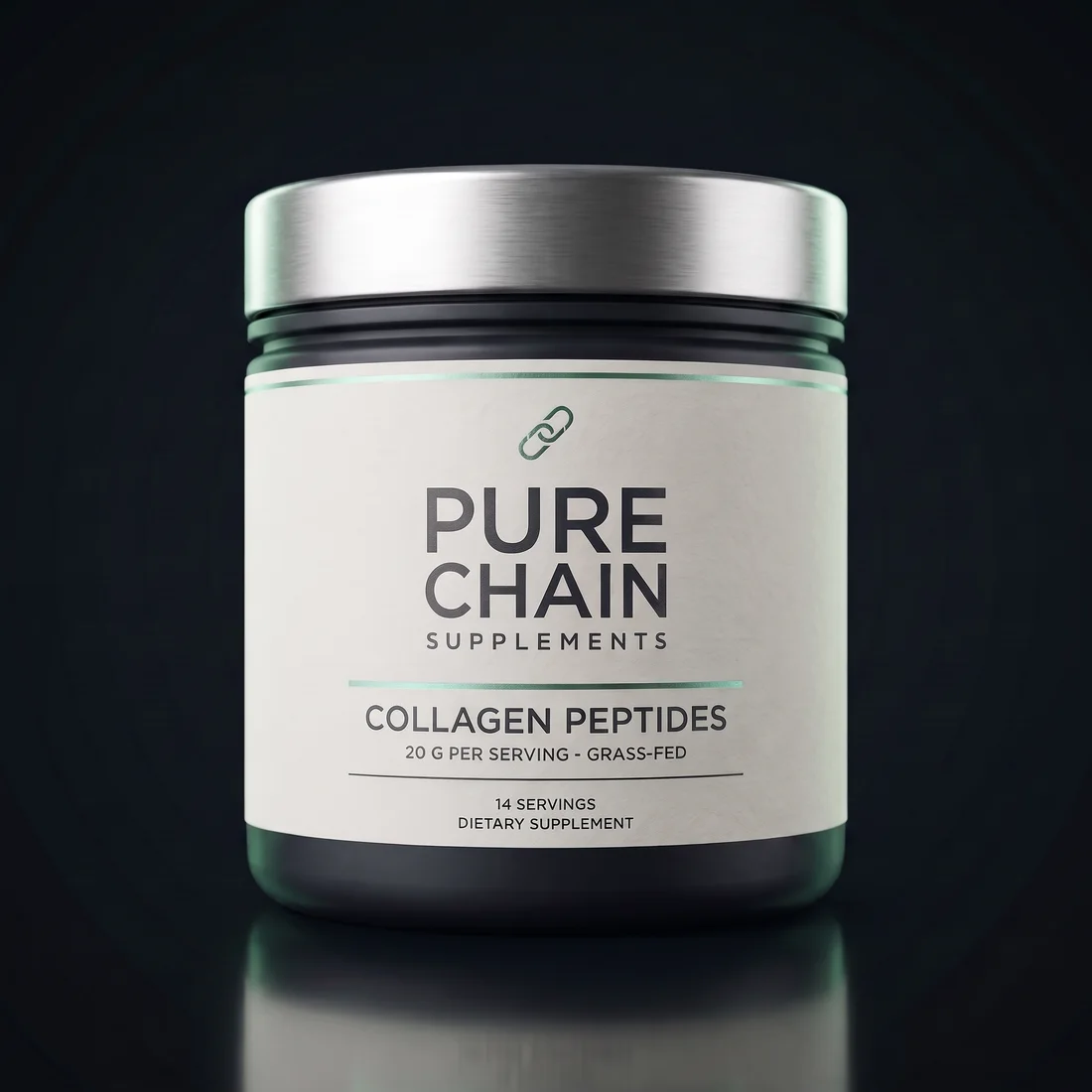 Grass-Fed Collagen Peptides by Pure Chain Supplements, three-quarter view